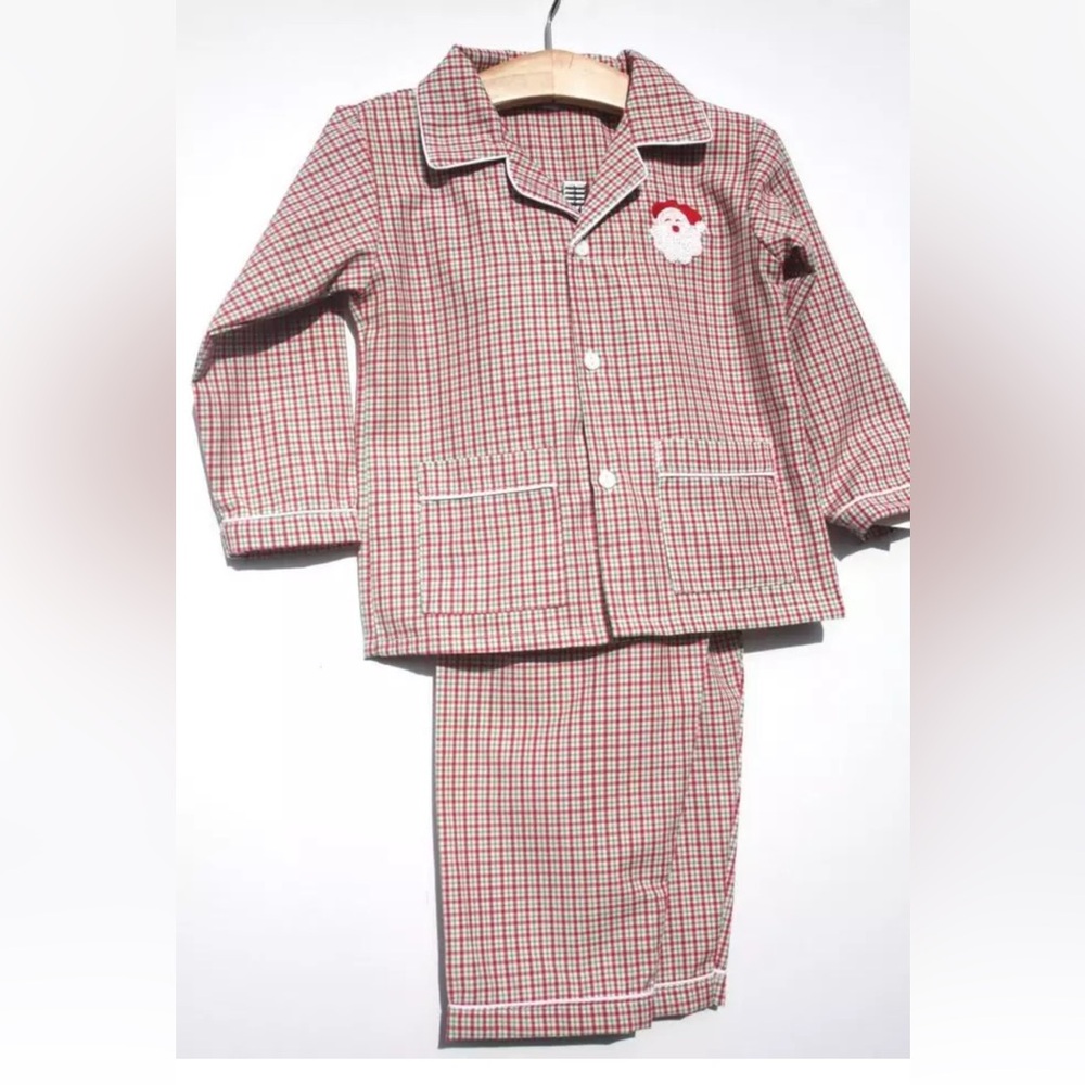 Kids Red Plaid Christmas 2 Pc Pajamas Set